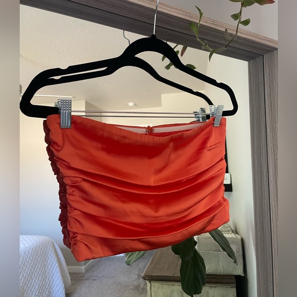 103. Revolve NBD Rae Strapless Top in Tangerine - size S - Picture 2 of 8